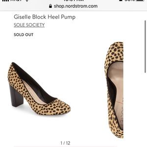 Sole Society Giselle Leopard Block Heel Pump